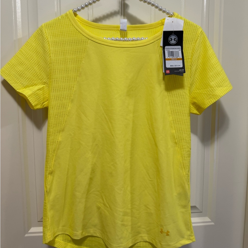 Under Armour Women's Bright Yellow Short Sleeve Tee NWT Sz Sm